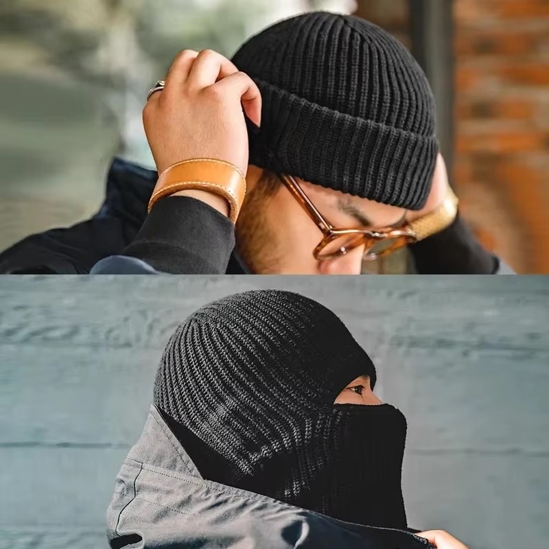 Muffler Men Wool - Men Winter Skullies Beanies Hats For