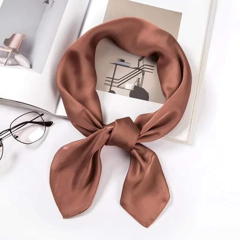 Satin Scarf Women 70cm Solid C - огляд і ціна Ascot Neck Scarf