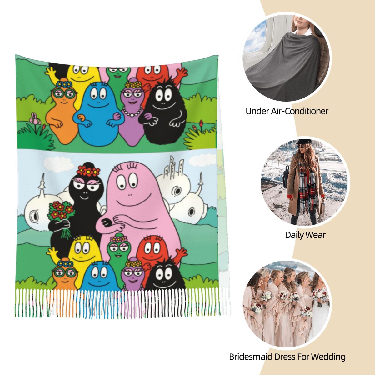 Les Barbapapa Family Shawls Wr - огляд і ціна Pashmina Wrap Large