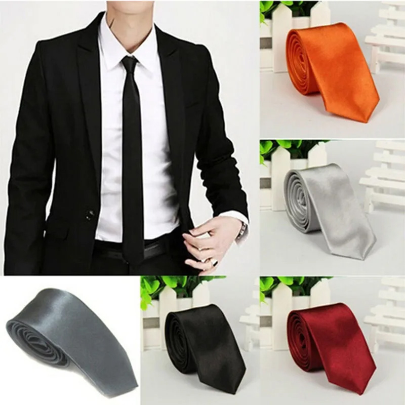 Fashion Elegant Solid Color Ne - огляд і ціна Skinny Tie Men